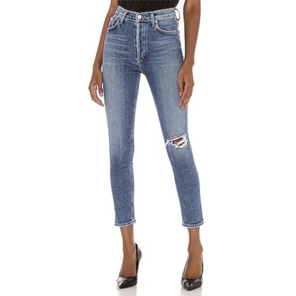 Agolde Womens 31 Nico High Rise Slim In Shoreline Wash